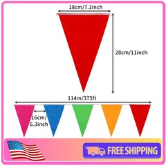 300pcs Colorful Pennant Banner Flags 375ft Multicolor Party Carnival Decoration