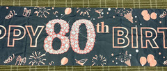 Happy 80th Birthday Decoration Outdoor Banner Pink Rose Gold HUGE 117×18 inch