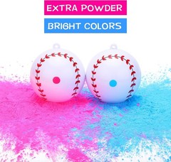 Gender Reveal Exploding Baseball Set 1 Pink & 1 Blue Powder Ball Boy Or Girl