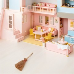 30Pcs Miniature Witch Brooms Light Brown Wood Mini Dollhouse Accessories Set