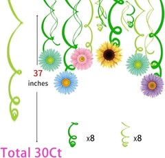 30Ct Spring Sun Flower Hanging Swirl Decorations,Themed Birthday,Party Suppli…