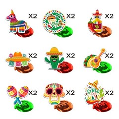 36 PCS Cinco De Mayo Mexican Fiesta Party Decorations Hanging Swirl Cardboard