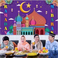 Quality Ramadan Mubarak Banner 72.83″ x 43.31″ – Perfect for Celebrations