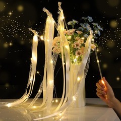 25 Pcs Wedding Wands Ribbon Streamers with 3 Colorful Flashing Modes, Light u…