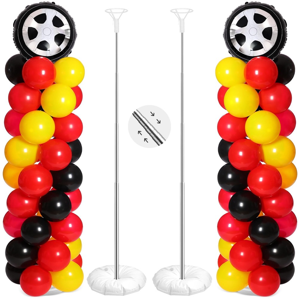 133 pcs Race Car Party Balloons Stand Kit Car Race Balloons Party Supplies Re…
