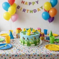 18 Pcs Yellow Duck Cake Decorations Cute Little Duckie Cake Topper Lotus Flow…