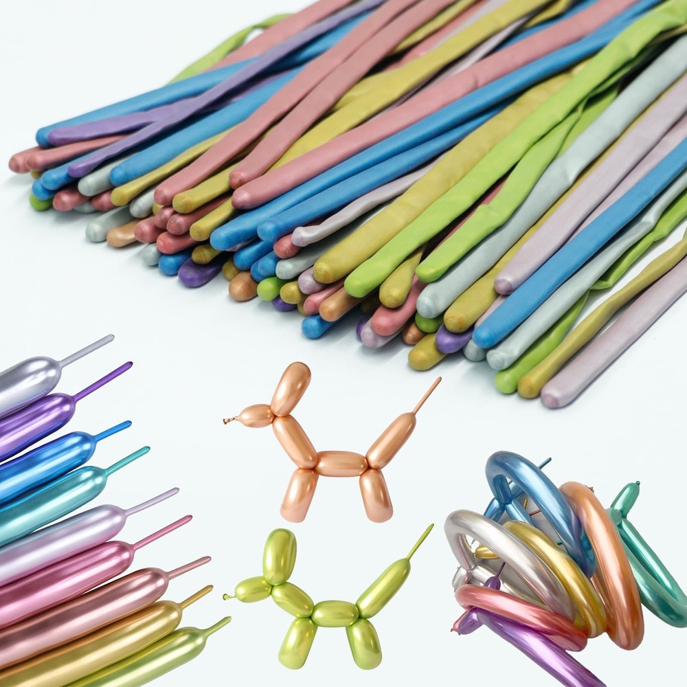 Premium Metallic Long Balloons 260 Twisting Animal for Birthday Kids Party