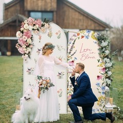 2 Pcs Love in Bloom Bridal Shower Decorations 2-Sided Round Top Cute Wildflower
