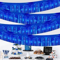 4 Pack Each 10Ft Foil Fringe Garland Parade Floats for Trailer Car, Glitter B…
