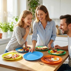 AOYITE Plastic Dinner Plates Reusable BPA Free 10 inch, Assorted Colors