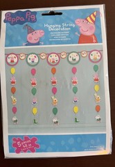 New Peppa Pig Party Swirl and String Hanging Decorations & Plastic Tablecloth