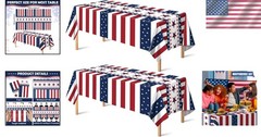Vibrant Red, White, and Blue Tablecloths – 2 Pack for 4th of July Celebrations