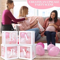 Baby Boxes for Baby Shower Decoration with 8 Letters and 36 Balloons 4pcs Cle…