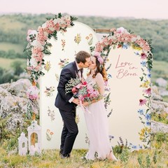 2 Pcs Love in Bloom Bridal Shower Decorations 2-Sided Round Top Cute Wildflower