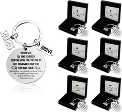 Class of 2026 Graduation Keychain Gift Set Party Favors Cards Boxes Silver 6Pk