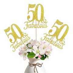 10 PCS Rose Gold 50th Birthday Centerpieces For Tables Number 50 Sticks