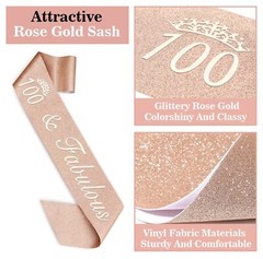 100th Birthday Decorations Women Including 100th Birthday Crown/Tiara Sash Ca…
