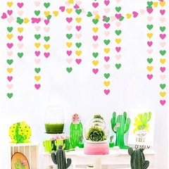 Party Banner Garland 4 Sets 13ft Paper Heart Decorations Luau Tropical Party New