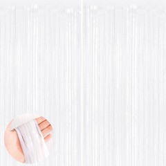 Black Fringe Curtain Party Streamers 2Pack 3.3×8.3 Ft Foil Fringe Backdrop