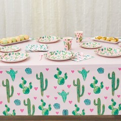 Sparkle and Bash Cactus Birthday Party Decorations 169-Piece Dinnerware Pink