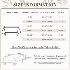 GRASiMOSY Cotton Linen Rectangle Tablecloth with Tassel for Dining Table, Heavy