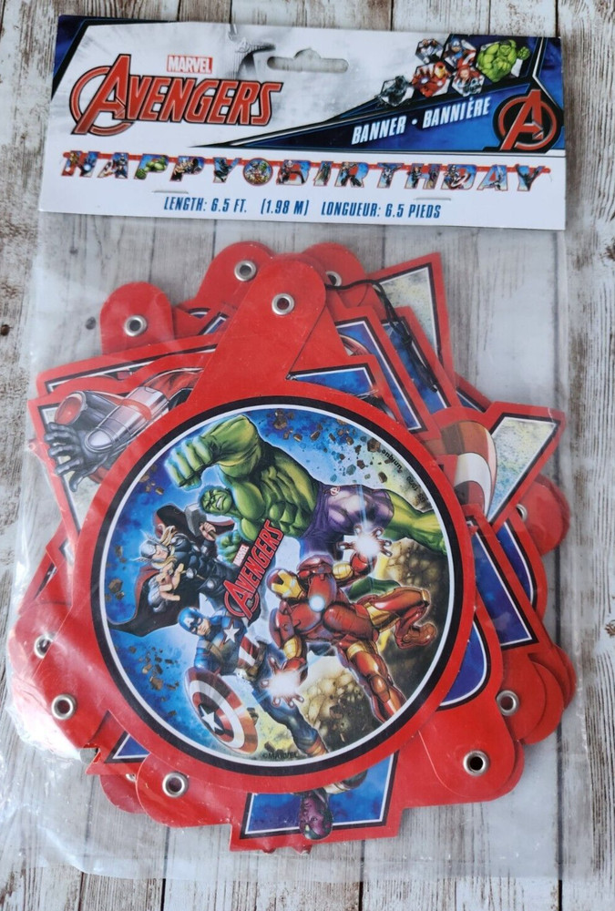 Marvel Avengers «Happy Birthday» 6.5ft Banner Decorations Party