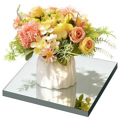 6 PCS Square Mirrors Centerpieces Tables 8″ Acrylic Tray Candle Plates