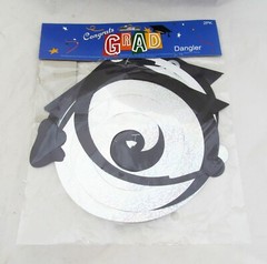 Black Graduation Cap Hat Congrats Grad Party Supplies Hanging Dangler 2 Pack Set