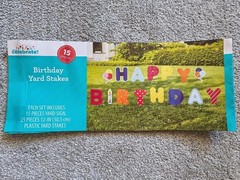 Happy Birthday Yard Sign Stakes 12” Big Letters 15 Pieces Celebration