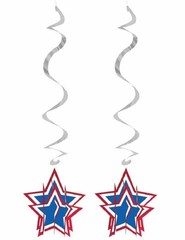 Red, White & Blue Stars July 4th USA Patriotic Party Decoration Dizzy Danglers