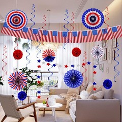26Pcs 4th of July Decorations Patriotic Decor USA Flag String Red White Blue …