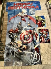 Avengers Assemble Birthday Scene Setting 5 pc Set Wall Covering Marvel Backdraft