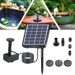 Solar Fountain Pump Kit 5 Nozzles for Custom Water Flow in Gardens and Ponds
