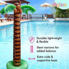 Giant Inflatable Palm Trees 6ft – 4 Pack – Tropical Beach Party Decor, Luau Pool