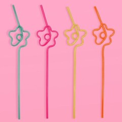 xo, Fetti Rainbow Flower Reusable Straw Set – 20 pc | One Size,
