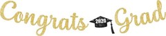 Stunning 10ft Gold Congrats Grad Banner | Perfect for 2026 Graduation Parties