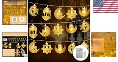 Magical 13FT Star & Moon Twinkle Lights – Ideal for Ramadan Celebrations