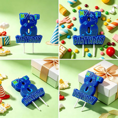Video Game Birthday Number 8 Candle, 3.5 X3.2In Level up Gamer 8Th Birthday Cake