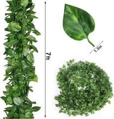 84 feet Artificial Vines Greenery Garland Fake Hanging Scindapsus/12 Strands