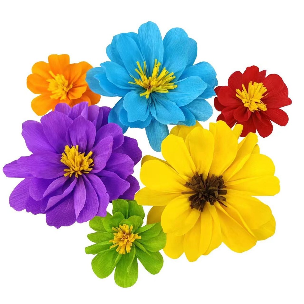 12inch -7inch Rainbow Paper Flower for Wall Carnival Rainbow Spring Flower Th…