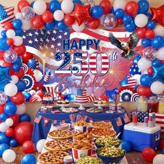 American 250th Birthday Decorations Banner Patriotic American 250th Anniversary