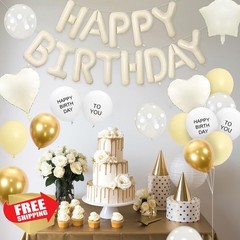Adorely Macaron Yellow Birthday Decorations
