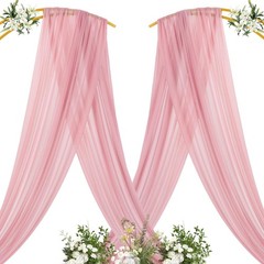 MLMC Dusty Rose Wedding Arch Draping Fabric 29″x20FT Extra Long Gauze Panel