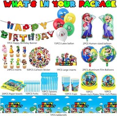 Birthday Party Supplies Set Includes Balloons Plates Cups Decorations Banner