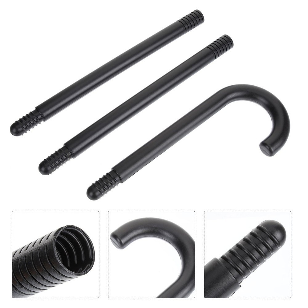 2Pcs Reusable Plastic Xmas Magician Crutch Wand Costume Accessory Black