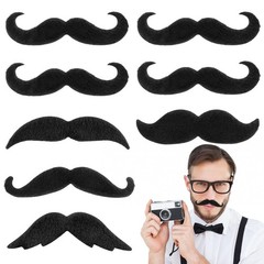 8 Pcs Self-Adhesive Realistic Fake Mustaches, 5 Styles Novelty Fake Moustache…
