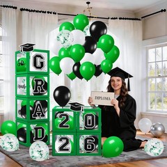 Graduation Decorations 2026 Graduation Party Decorations Set of 4 Boxes with …