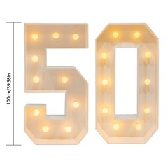 40in Marquee Light Up Numbers 50 Large White LED Numbers for 50th Birthday USA