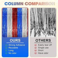 Fringe Foil Backdrop Curtains Set Party Decorations Birthday New Year Event