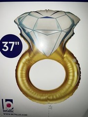 Foil, Shaped Balloon, Engagement Ring, NWT, 37”, Will You Marry Me?